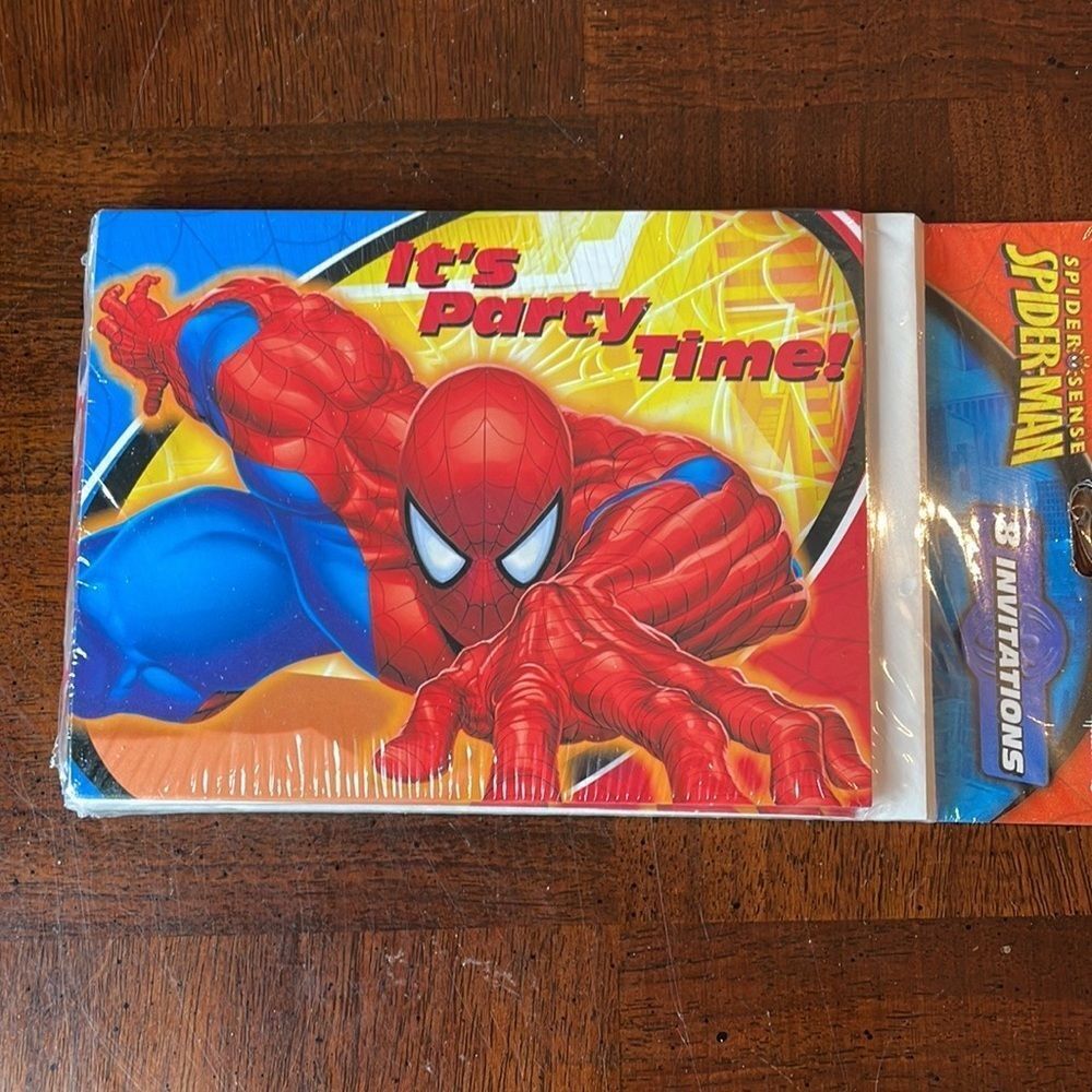 Spiderman Invitations Package of 8 New It's Party Time